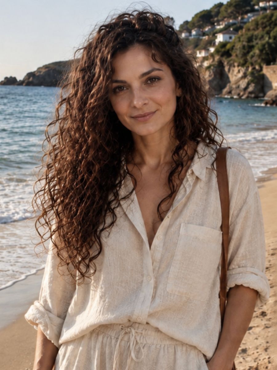 Lydie Pelloquin, thérapeute, en bord de mer